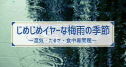 そろそろ梅雨時！梅雨の健康問題点は湿気・だるさ・食中毒です！